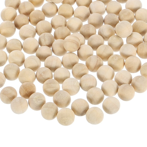 100 Packs Round Wood Balls 10mm Diameter, Natural Wood Craft Balls for DIY Craft Projects Art Ornaments