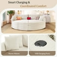 thumbnail image 5 of Euroco Oversized Double Chaise Lounge Sofa 102.3" Sofa Bed Upholstered Loveseat Sofa Couch with Deep Seat and USB Ports for Living Room, Beige, 5 of 9