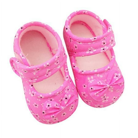 

Toddler Kids Baby Girl Non-slip Soft Sole Cotton Crib Shoes 0-18M