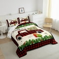 thumbnail image 3 of Manfei Red Truck 2pcs Bedding Comforter Set,Geometric Buffalo Twin Comforter Sets,Lodge Cabin Bedding Set,Super Cozy Teens Bedroom Decor,Reversible, 3 of 8
