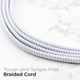 thumbnail image 4 of Cordinate Designer, Extension Electrica de 3 salidas polarizadas, Cable Trenzado de 2.4 m (8 pies),, 4 of 6