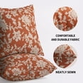 thumbnail image 5 of Vintage Floral Block Print Pillow Covers 16x16 Set of 2 Burnt Orange Brown Cream Flower Pattern Rustic Old Style Decorative Throw Pillow Cases Outdoor Farmhouse Decoration for Sofa Couch Bed, 5 of 6