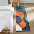 thumbnail image 3 of Yayeee Runner Rug for Bedroom 2'x6' Machine Washable Hallway Non Slip Mat, Green Abstract Wavy, 3 of 8