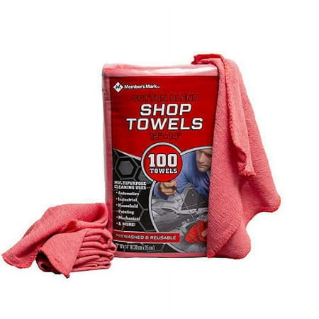 Member's Mark Commercial 12" x 14" Shop Towels, Red (100 Count)