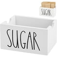 thumbnail image 1 of Sugar Packet Holder For Coffee Bar - Wood Sugar Packets Caddy Farmhouse Cube Small Container Tea Bag Organizer for Table Office Hotel Restaurant White Dispenser Sweetener Storage Canister Individual, 1 of 6