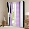 thumbnail image 3 of jejeloiu Modern Abstract Geometric Blackout Curtains Set of 2 (52x84 Each),Retro Victorian Floral Window Curtains,Purple Ruombus Stripe Curtains and Drapes For Men Women,Ultra Soft Home Decor, 3 of 6