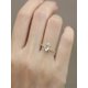 thumbnail image 4 of Creative 14k Gold & S925 Sterling Silver Flower Pattern Hollow Design Cat's Eye & Moonstone Gemstone Ring For Women, 4 of 5