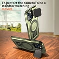 thumbnail image 5 of ELEHOLD Magnetic Case for iPhone 15 Pro, Military Grade Shockproof Rugged Case Built-in Metal Camera Cover with Stand,Olivegreen, 5 of 6
