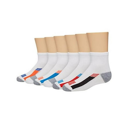 Hanes 038257551839 Boys X-Temp Active Cool Ankle White Socks - Medium ...