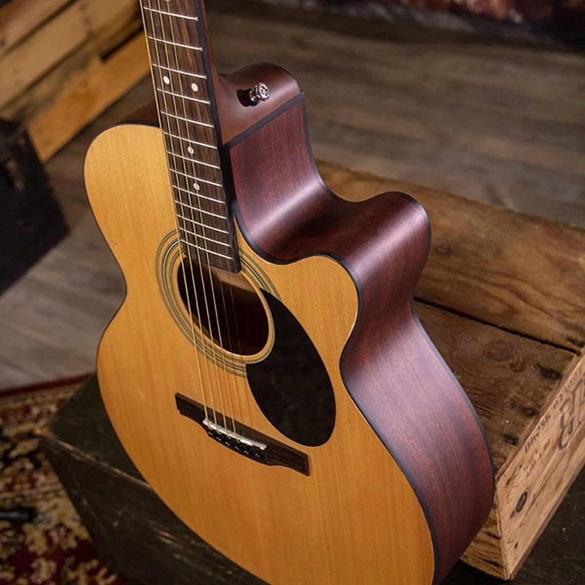 Jasmine S34C NEX Orchestra-Style Cutaway Acoustic Guitar - Natural w/ Hard Case
