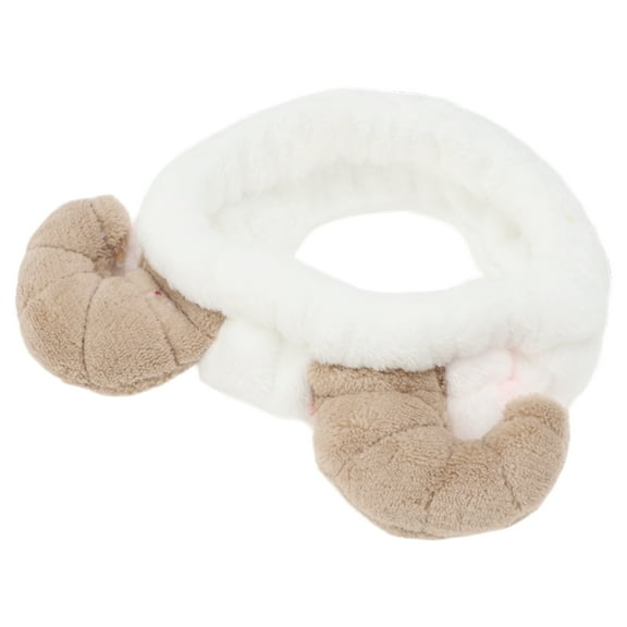 Unique Bargains 1 Pc Fashion Plush Wide Side Sheep Horns Headwrap for Women 9.06"x2.36" White