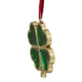 thumbnail image 3 of Northlight 3.25" Green and Brass-Plated Shamrock Christmas Ornament with European Crystals, 3 of 4