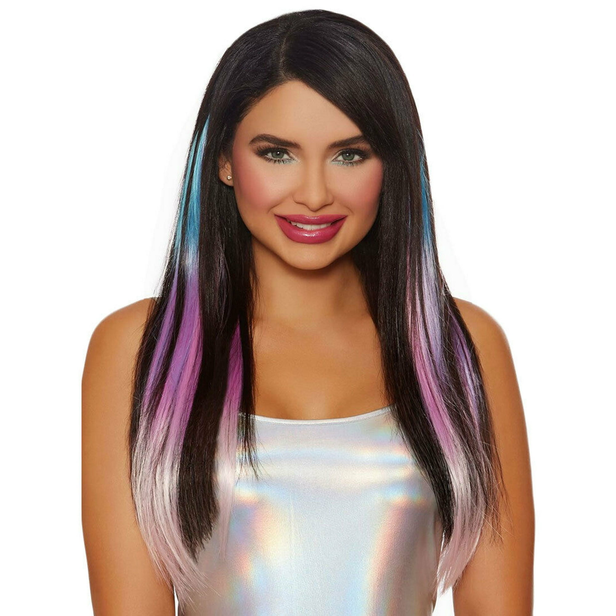 Dreamgirl 24 Long Straight Layered Clip In Hair Extensions Pink