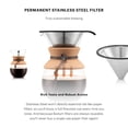 thumbnail image 3 of Bodum - Cafetera de 34 onzas, vidrio de borosilicato de alto calor con filtro de acero inoxidable reutilizable y agarre de corcho, fabricado en Portugal, 3 of 8