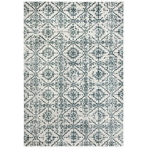 SAFAVIEH Martha Stewart Isabella Diamond Area Rug, Navy/Ivory, 4' x 6'