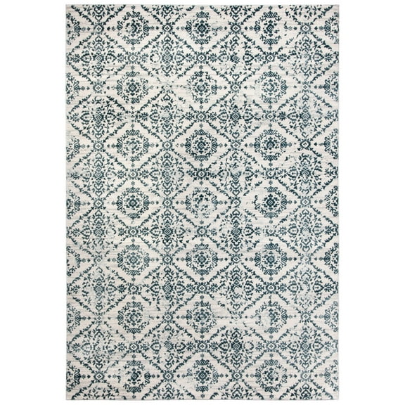 SAFAVIEH Martha Stewart Isabella Diamond Area Rug, Navy/Ivory, 4' x 6'
