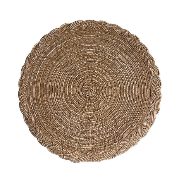 Nvzi Manteles individuales de algodón resistentes al calor,protectores de superficies,accesorios de decoración de cocina (juego de 6, tamaño 7,08 pulgadas, café)