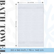 White Classic Luxury 100% Cotton Bath Towels, White, 30 x 56, 2 Pack