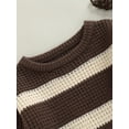 thumbnail image 5 of Bagilaanoe Newborn Baby Girl Boy Knit Romper Sweatshirt Long Sleeve Bodysuit Striped Pullover 3M 6M 12M 18M 24M Infant Casual Tee Tops, 5 of 9