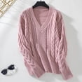 thumbnail image 2 of Timegard Sweaters for Women V Neck Long Sleeve Fall Winter Solid Color Pullover Comfy Warm Knit Tops, 2 of 5