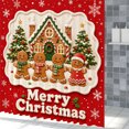 thumbnail image 4 of Tchckioa Christmas Gingerbread Red Shower Curtain,47x64 Inch Waterproof Hooks Bath Curtain for Bathroom, 4 of 5