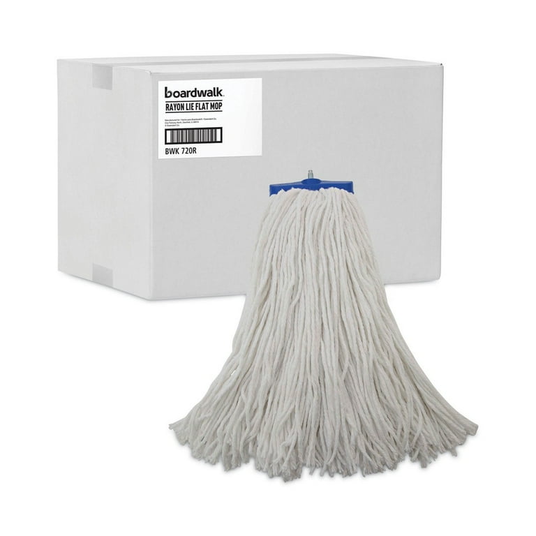 Mop Head, Economical Lie-Flat Head, Rayon Fiber, 20oz, White, 12/Carton Mop Head, Economical Lie-Flat Head, Rayon Fiber, 20oz, White, 12/Carton