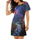 thumbnail image 2 of Balery Jungle Path Glowing Mushrooms Camisón de manga corta con cuello redondo para mujer, cómodo y elegante., 2 of 6