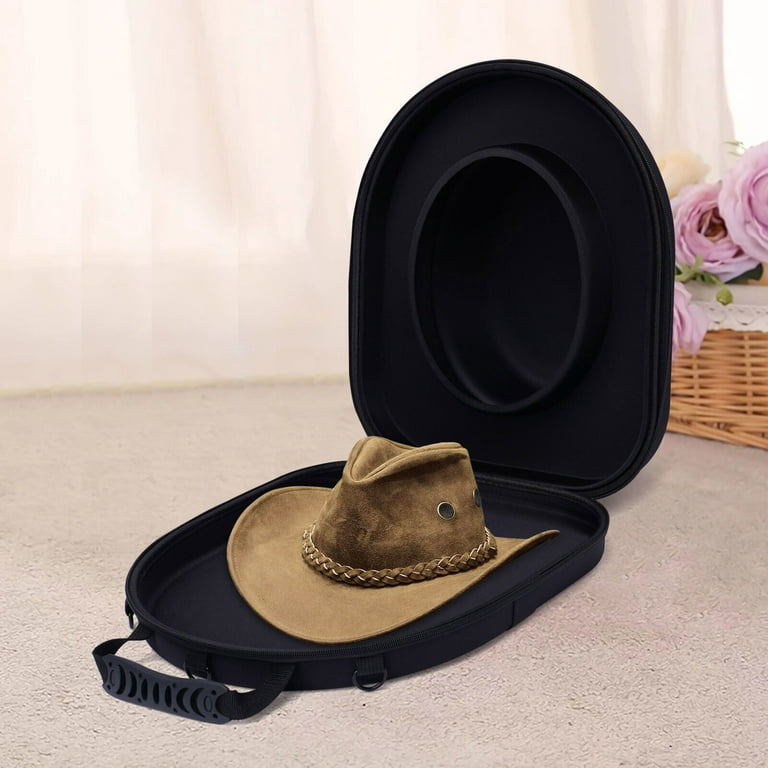 Oukaning Cowboy Hat Box Travel Fedora Holder Storage Case