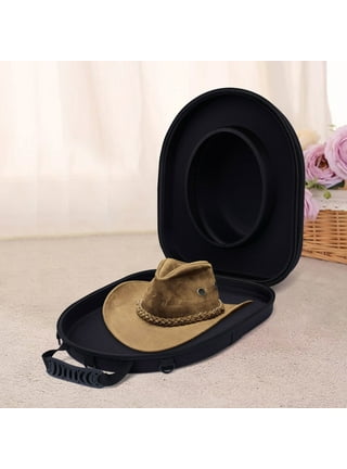  AZHCHKE Large Hat Storage Box for Women & Men, Travel Hat Box  with Lid Foldable Round Cowboy Hat Organizer Box Carrying & Storing Various  Types of Hats, 19 D x