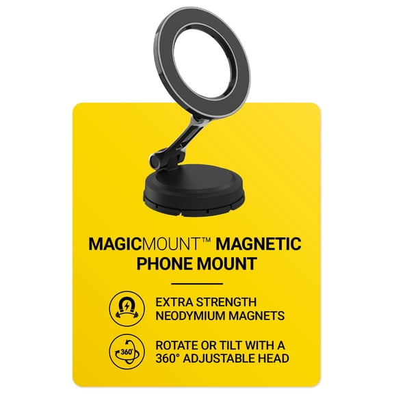 Scosche MagSafe Magnetic Car Phone Dash Mount w/ Foldable Arm & 360° Swivel Adhesive Base SMS3CAS-XC