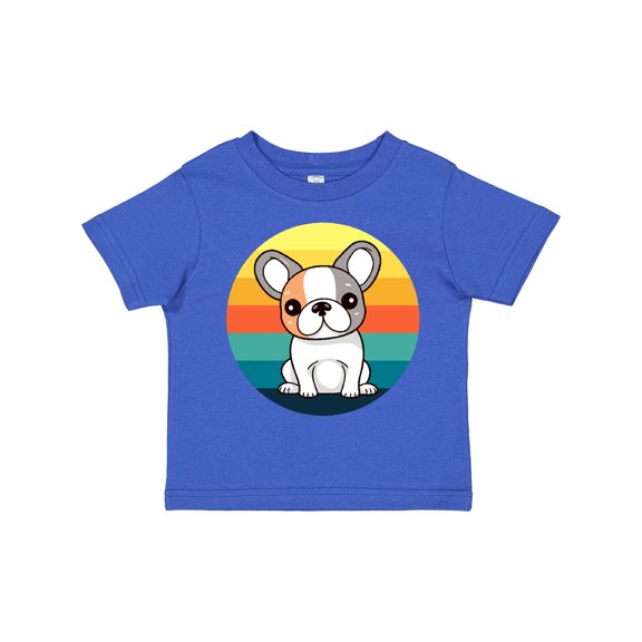 Inktastic French Bulldog Puppy Retro Sunset Girls Toddler T-Shirt