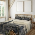 thumbnail image 3 of Ambesonne United States Fitted & Top Sheet Set with Shams, NYC Winter Time, Beige Grey, 3 of 8