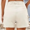 thumbnail image 4 of CLOISE Womens Cargo Shorts with Pockets White M Summer Fashion Casual Shorts Solid High Waisted Zipper with Buttons Comfy Athletic Shorts, 4 of 4