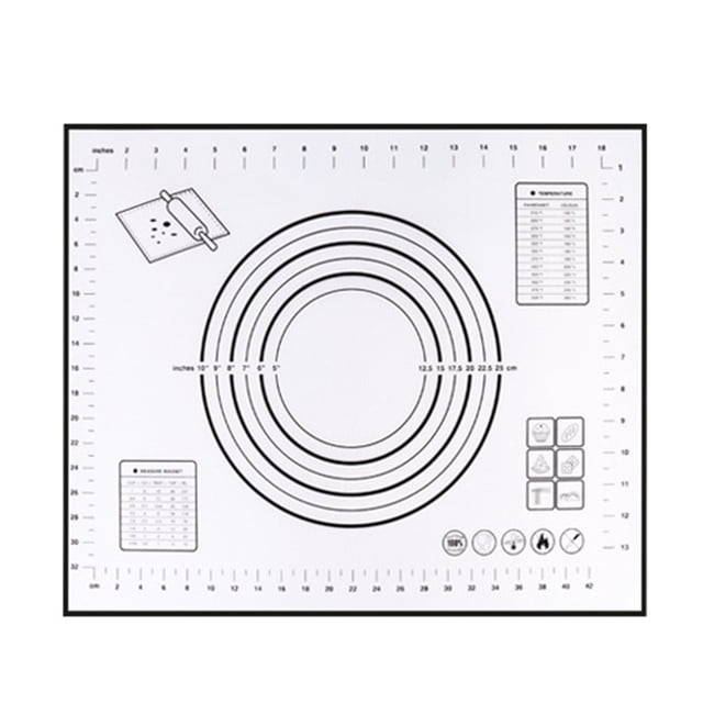 Silicone Making Baking Mat BBQ Mat with Clear Scale Design Washable Rotatable for Home Kitchen Daily Use