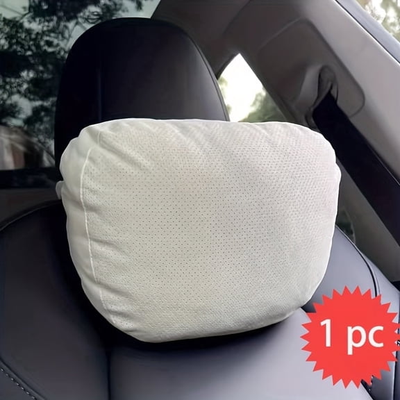 MGGEED Car Headrest Pillow White, Adjustable Strap Breathable Neck Pillow Ergonomic Car Seat Pillow for Driving Comfort, for Tesla Model 3 Y X S, Universal Cars