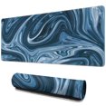 thumbnail image 1 of Precision and Style for Your Gaming Experience: Extended XL Mousepad with Black Marble Fluid Design, Non-Slip Rubber Base, 31.5x11.8in Keyboard Mat., 1 of 7