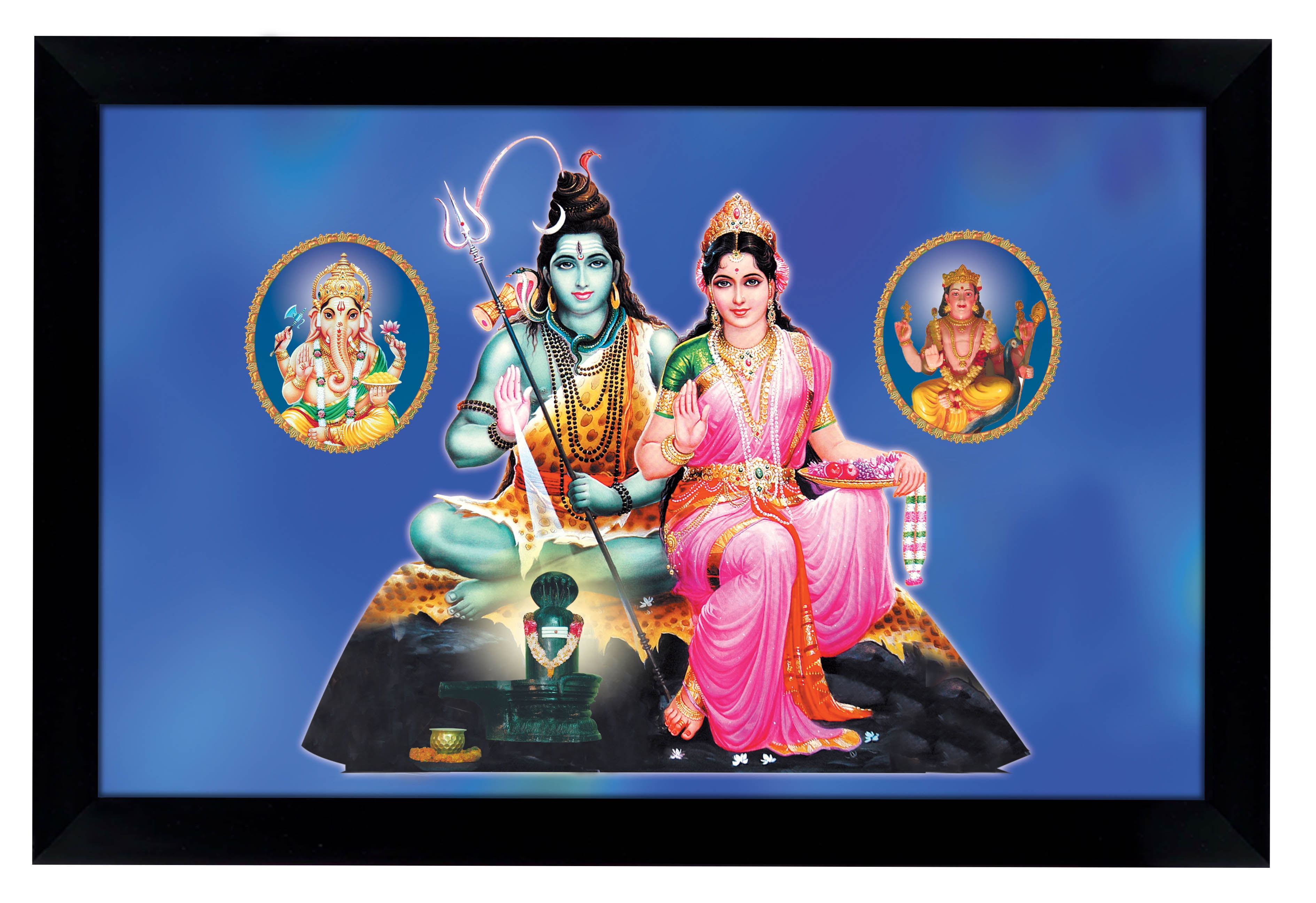 IBA Indianbeautifulart Lord Shiva Parvati With Lord Ganesh & Kartikeya