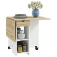 thumbnail image 1 of HOMCOM Foldable Dining Table, Drop Leaf Table with Storage for Kitchen, 1 of 10