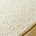thumbnail image 4 of Hauteloom Irela Boho Hand Woven Natural Fiber Wool and Jute Blend Soft Area Rug - Farmhouse Geometric Diamond Carpet - Cream, Beige, Ivory - 8' x 10', 4 of 7
