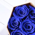 thumbnail image 5 of Enchante Real Preserved Forever Roses 7" Heart Box, Wedding Anniversary Birthday Mother's Day Valentine's Day Gift Fresh-Cut Eternity Flower, Blue, 5 of 5