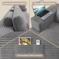 thumbnail image 2 of 134'' Modular Boneless Couch, Lofka Cloud-Like Big Modular Couch with Chaise, Soft Corduroy Fabric Sofa for Large Space, No Assembly Required, Dark Gray, 2 of 13