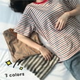 thumbnail image 6 of Saient Spring and summer women's retro contrasting stripes all-match thin short-sleeved T-shirt, fashionable casual T-shirt, short-sleeved O-neck Korean striped loose, 6 of 6