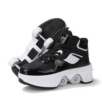 Unisex Roller Skate Shoes - Sneakers - Roller Shoes 2-in-1 Suitable for Outdoor Sports Skating Invisible Roller Skates for Boys Girls