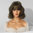 thumbnail image 6 of Short Bob Wig Blonde Wavy Wigs with Bangs Synthetic Hair Daily Cosplay Wig, 6 of 6
