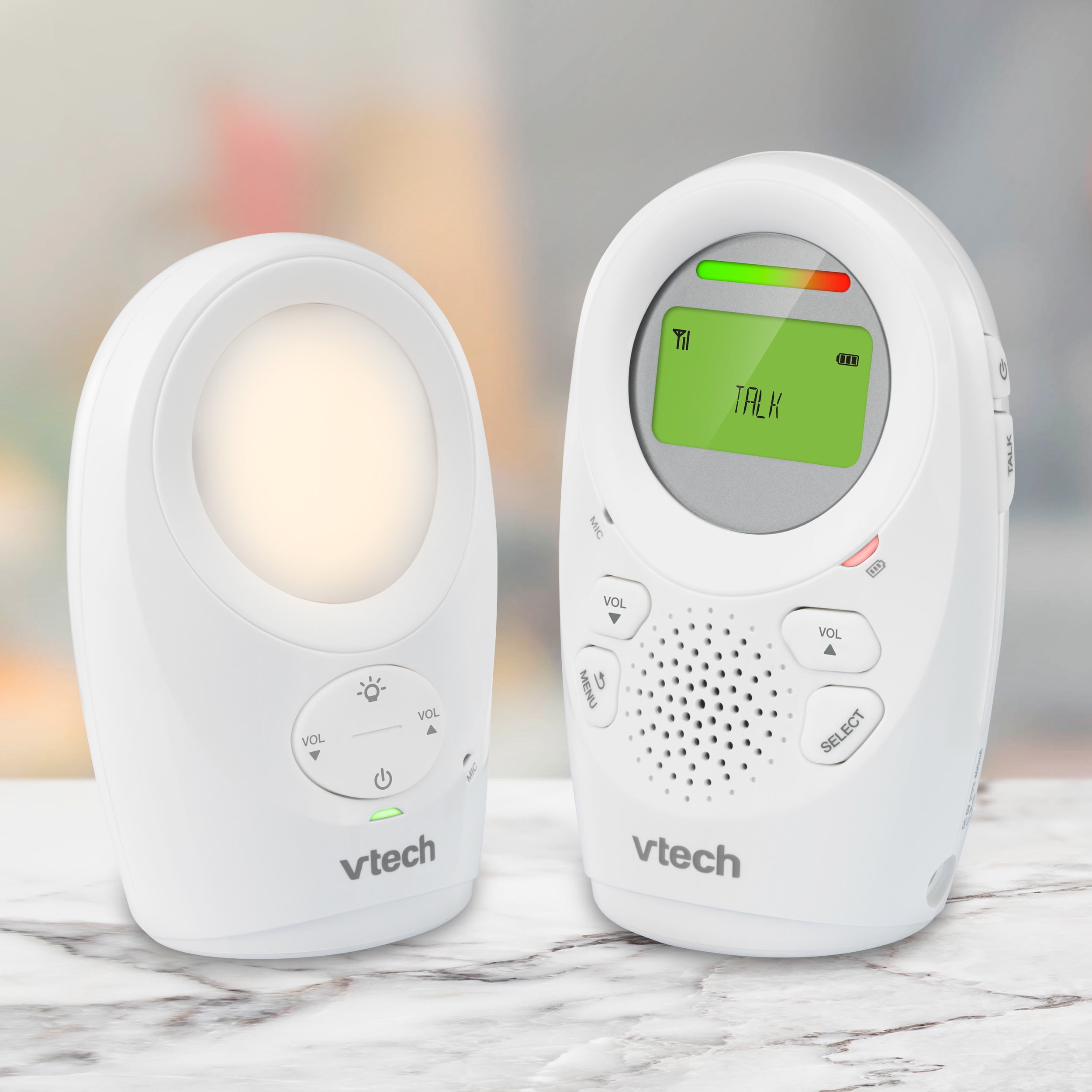 VTech DM1211 Enhanced Range Digital Audio Baby Monitor with Night Light, 1 Parent Unit, Silver & White VTech DM1211 Enhanced Range Digital Audio Baby Monitor with Night Light, 1 Parent Unit, Silver & White