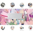 thumbnail image 5 of Pink Desk Mat, Anime City Gamer Mouse Pad, Pastel Gaming Large Mousepad, Kawaii Office Decor for Women Keyboard Mat, Cute Pink Desk Pad with Stitched Edges and Non-Slip Rubber Base Computer Mat, 5 of 6