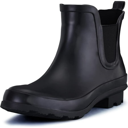 

Mysoft Women s Short Rain Boots Black Anti-Slip Garden Boots Waterproof 6M