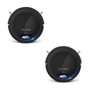 Pyle PureClean Smart Automatic Robot Vacuum Home Cleaning System, Black (2 Pack)