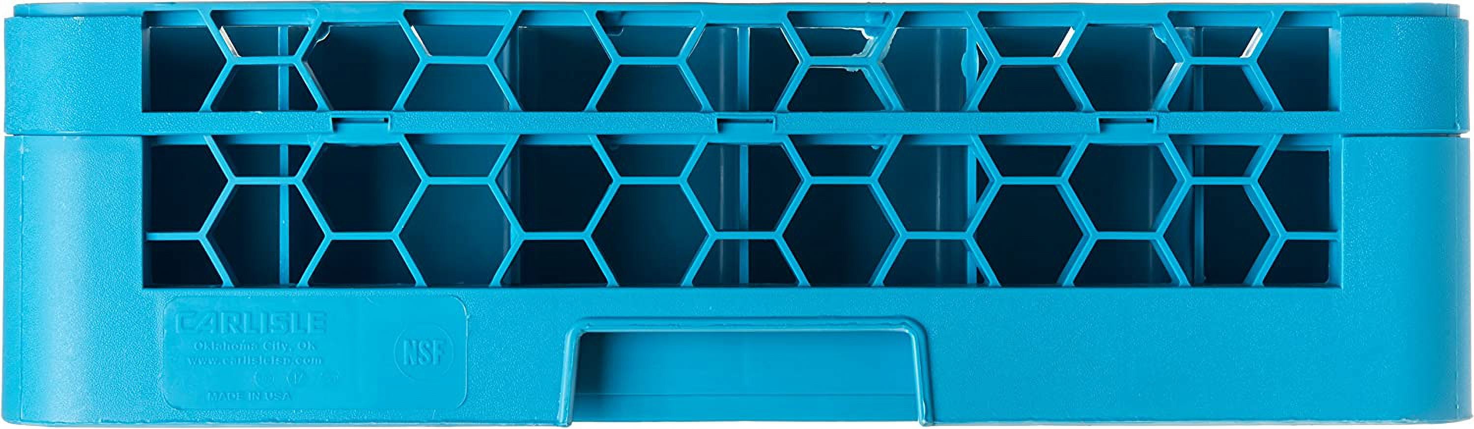 Opticlean Divided Glass Rack with 36 Compartments, Blue, 19.88 x 19.88 x 5.50 Inches for Kitchen and Restaurant