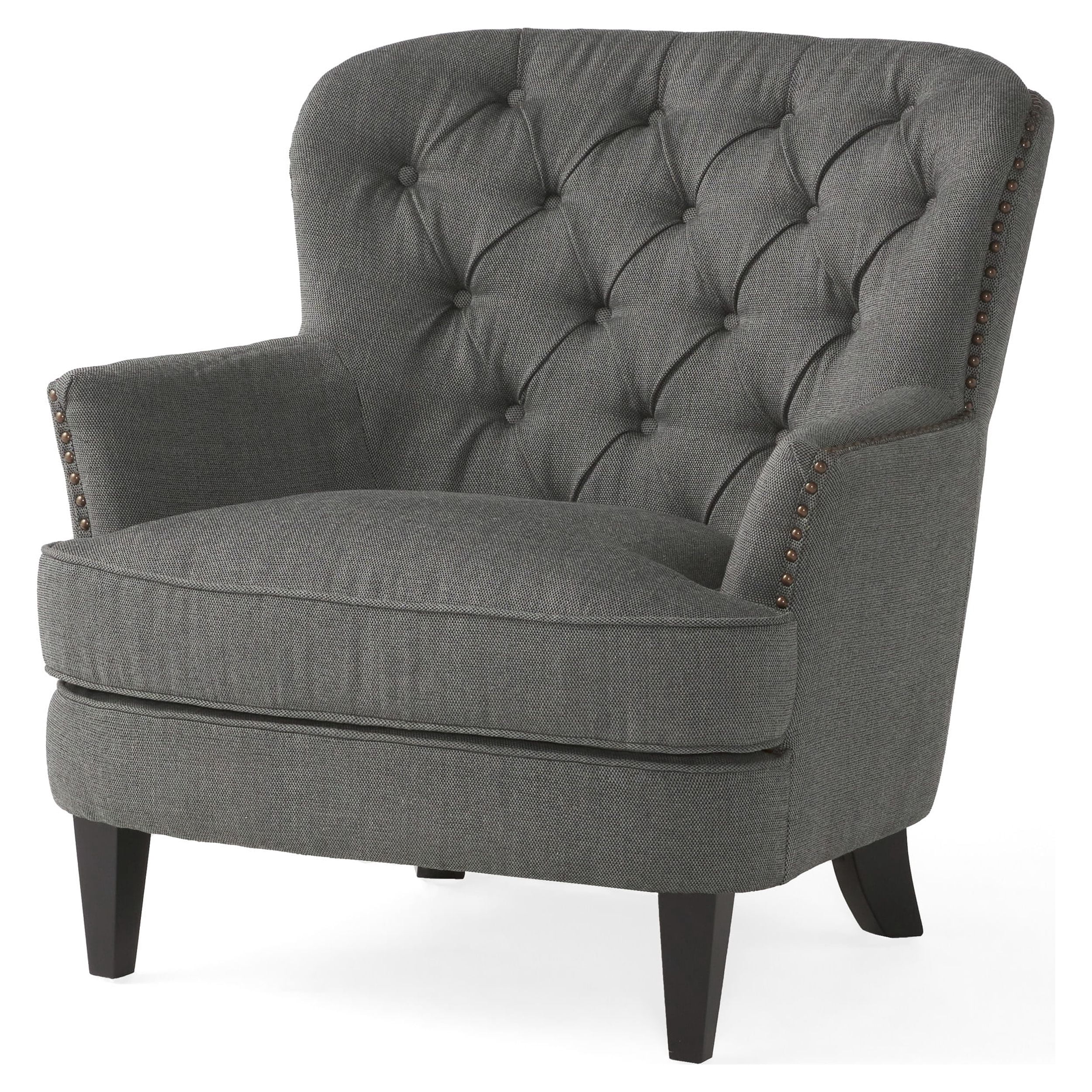 Noble House Torrin Contemporary Grey Fabric Club Chair and Ottoman